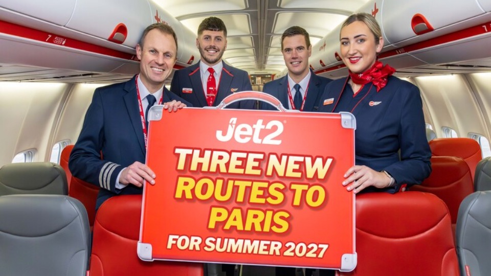 Jet2 adds three new UK&ndash;Paris routes for summer 2027